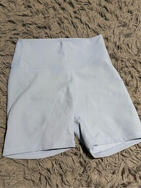 High-Waist Light Blue Bike Shorts